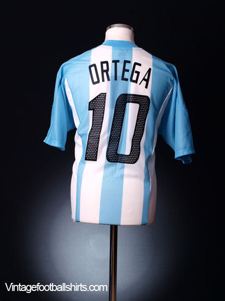 2002-04 Argentina Home Shirt Ortega #10 *BNWT* L Football Shirt