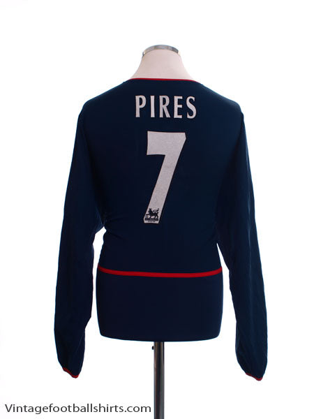 2002-04 Arsenal Away Shirt Pires #7 L/S L Football Shirt