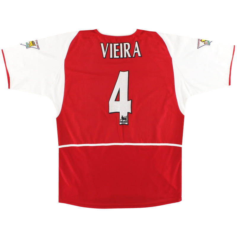 2002-04 Arsenal Nike Home Shirt Vieira #4 XL Football Shirt