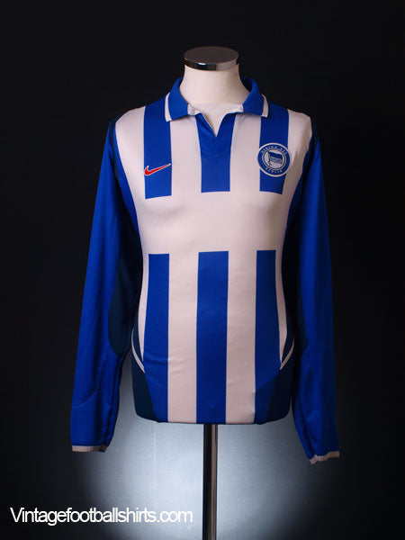2002-04 Hertha Berlin Player Issue Home Shirt L/S L Football Shirt