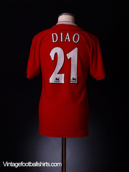 2002-04 Liverpool Home Shirt *Diao No21* S Football Shirt
