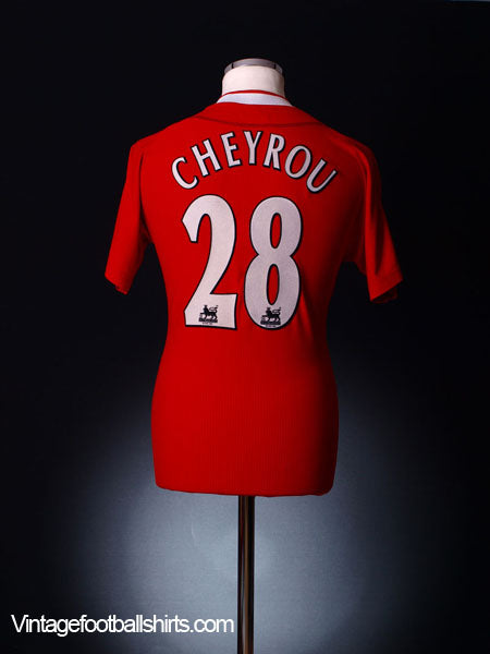 2002-04 Liverpool Home Shirt Cheyrou #28 S Football Shirt