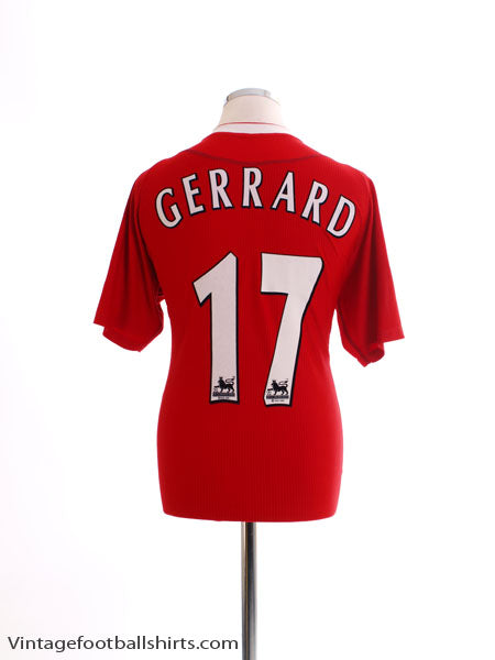 2002-04 Liverpool Home Shirt Gerrard #17 M Football Shirt