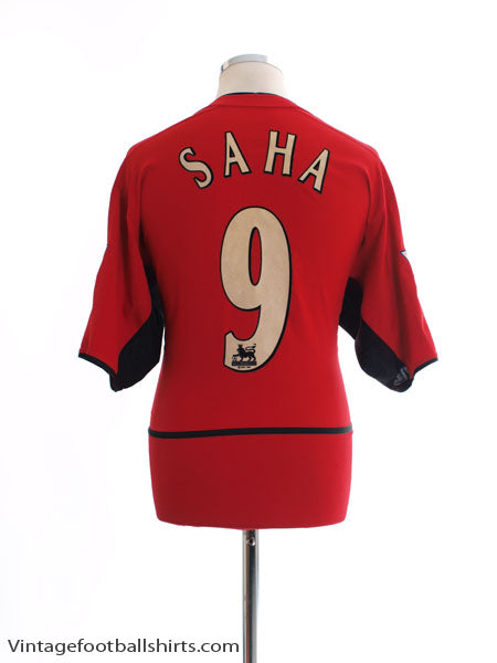 2002-04 Manchester United Nike Home Shirt Saha #9 L Football Shirt