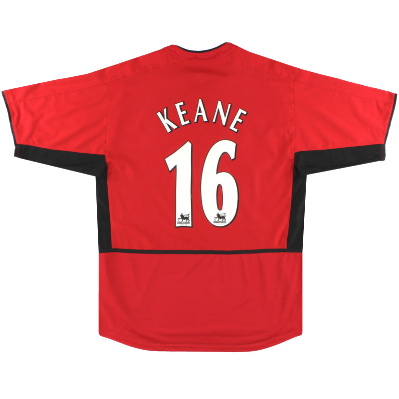 2002-04 Manchester United Nike Home Shirt Keane #16 L Football Shirt