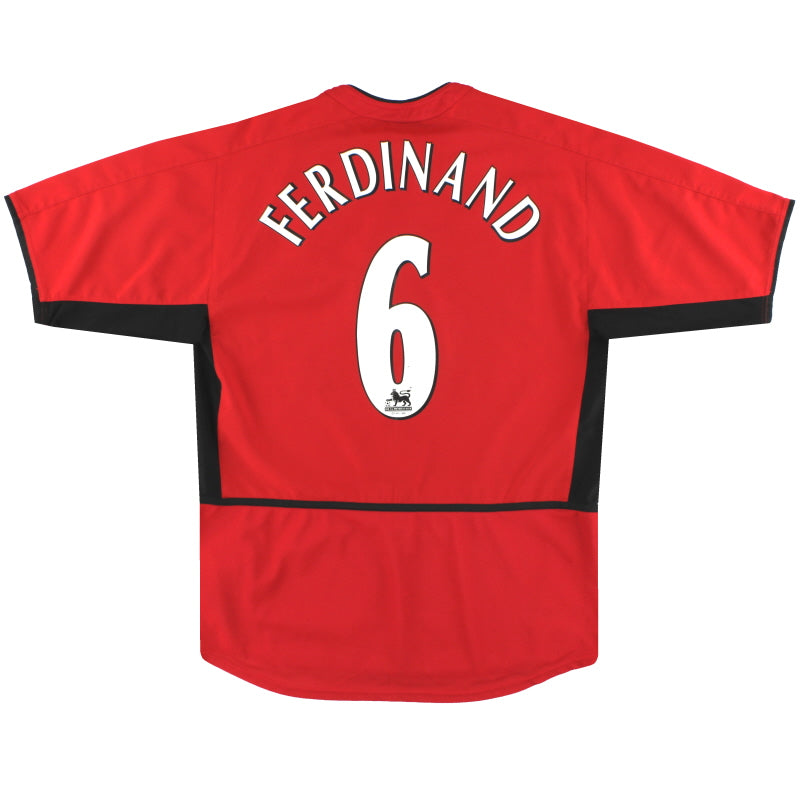 2002-04 Manchester United Nike Home Shirt Ferdinand #6 M Football Shirt
