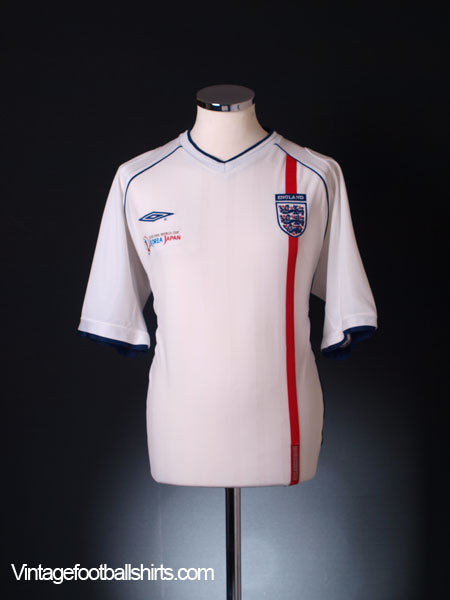 2002 England 'Fifa World Cup Korea Japan' Home Shirt XL Football Shirt