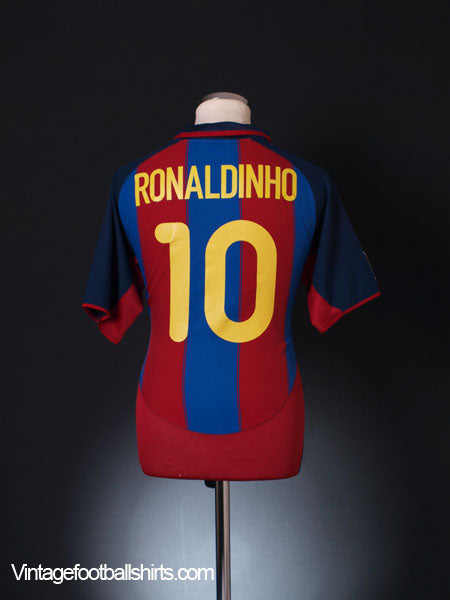 2003-04 Barcelona Home Shirt Ronaldinho #10 M Football Shirt