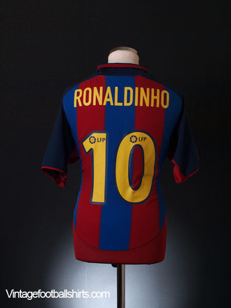 2003-04 Barcelona Home Shirt Ronaldinho #10 XL Football Shirt