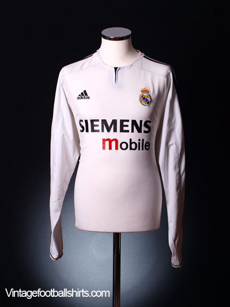 2003-04 Real Madrid CL Home Shirt L/S *Mint* XXL Football Shirt