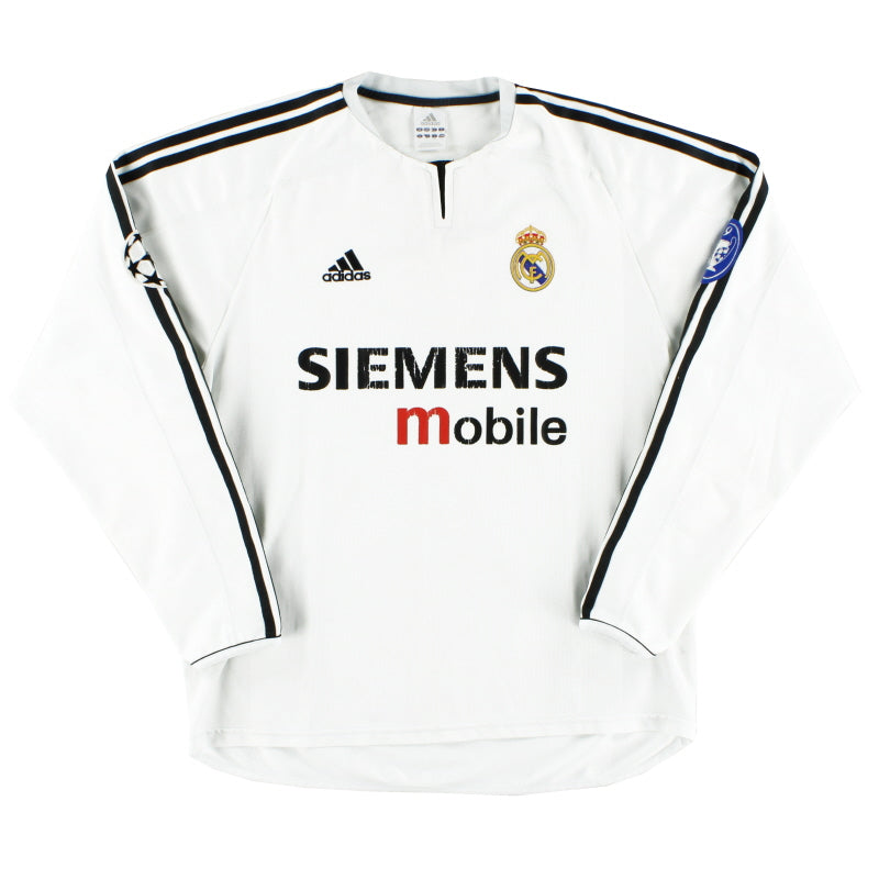 2003-04 Real Madrid Champions League Home Shirt L/S L Football Shirt