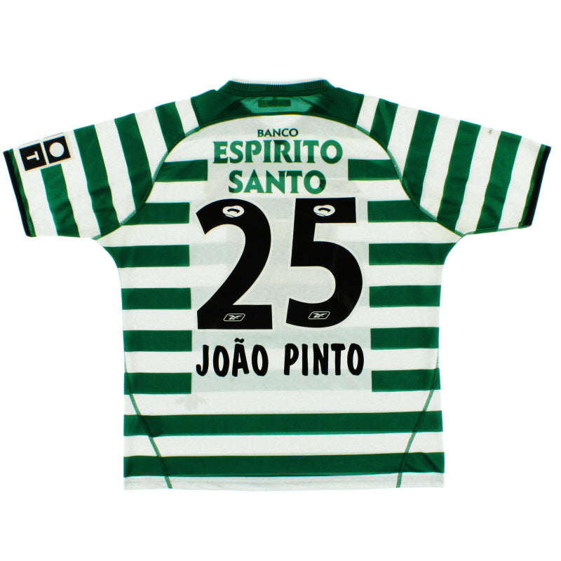 2003-04 Sporting Lisbon Home Shirt Joao Pinto #25 XL Football Shirt