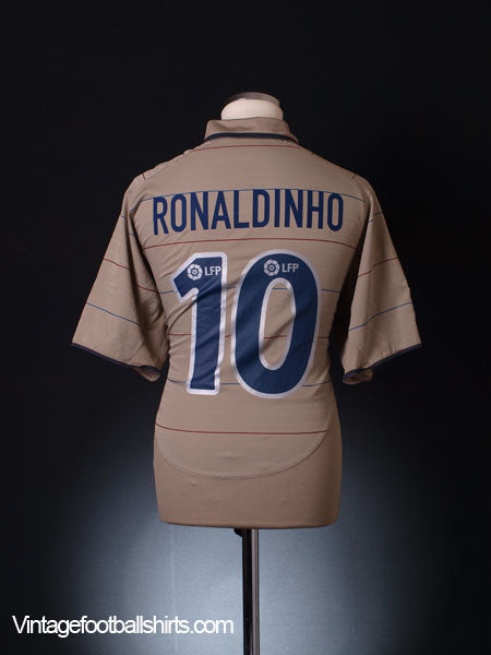 2003-05 Barcelona Away Shirt Ronaldinho #10 L Football Shirt
