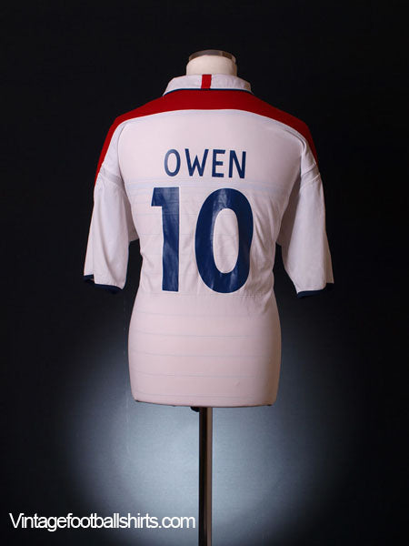 2003-05 England Home Shirt Owen #10 L Football Shirt