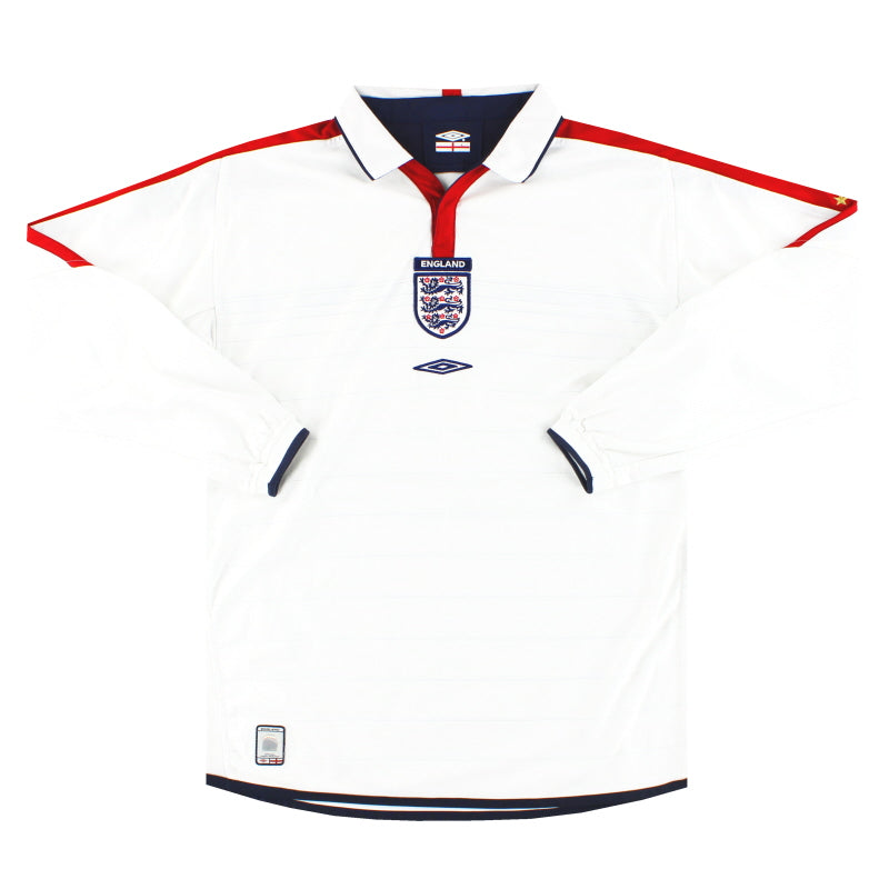 2003-05 England Umbro Home Shirt L/S *Mint* M Football Shirt