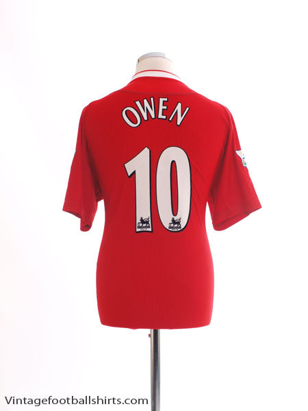 2003 Liverpool 'Worthington Cup' Home Shirt Owen #10 *Mint* M Football Shirt