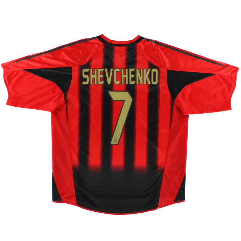 2004-05 AC Milan adidas Home Shirt Shevchenko #7 S Football Shirt