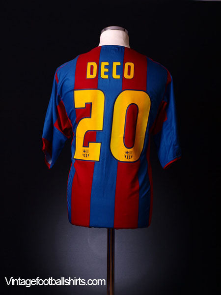 2004-05 Barcelona Home Shirt Deco #20 M Football Shirt