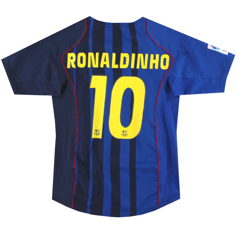 2004-05 Barcelona Nike Away Shirt Ronaldinho #10 M.Boys Football Shirt