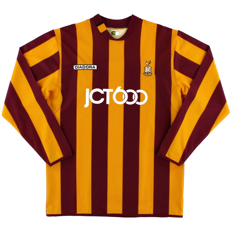 2004-05 Bradford City Diadora Home Shirt L/S M Football Shirt