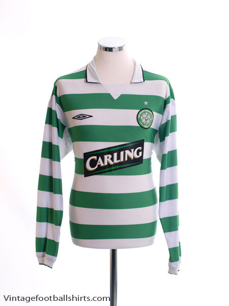 2004-05 Celtic Home Shirt L/S *Mint* L Football Shirt