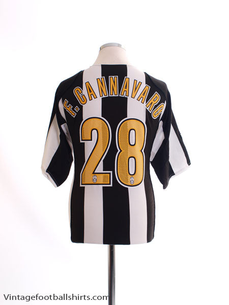 2004-05 Juventus Home Shirt F.Cannavaro #28 L Football Shirt