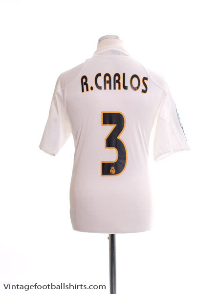 2004-05 Real Madrid Home Shirt R.Carlos #3 M Football Shirt