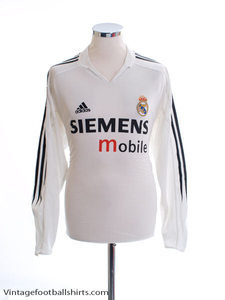2004-05 Real Madrid Home Shirt L/S M Football Shirt