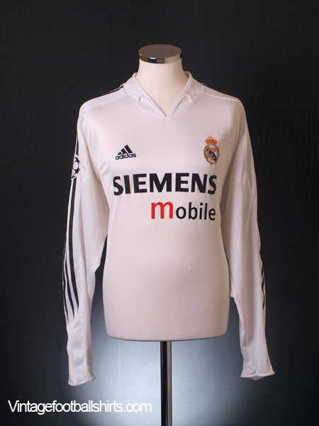 2004-05 Real Madrid Champions League Home Shirt L/S XL Football Shirt