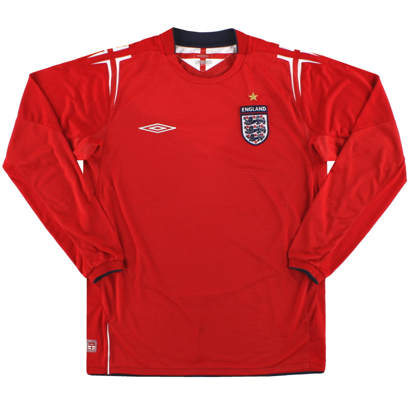 2004-06 England Umbro Away Shirt L/S M Football Shirt