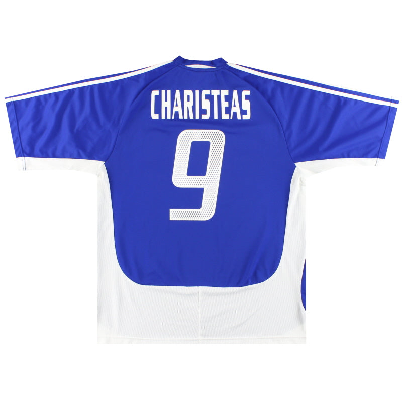 2004-06 Greece adidas Home Shirt Charisteas #9 XL Football Shirt