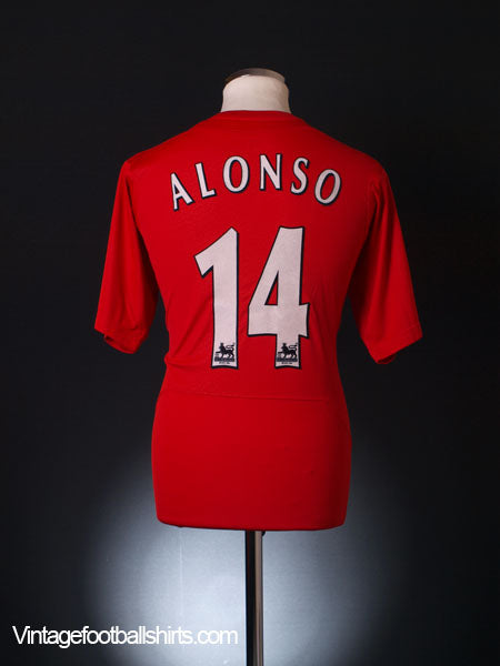 2004-06 Liverpool Home Shirt Alonso #14 M Football Shirt