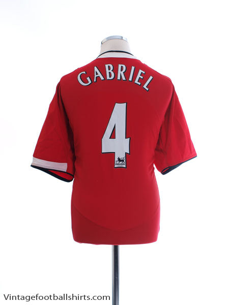 2004-06 Manchester United Nike Home Shirt Gabriel #4 XL Football Shirt