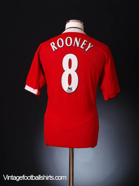2004-06 Manchester United Home Shirt Rooney #8 S Football Shirt
