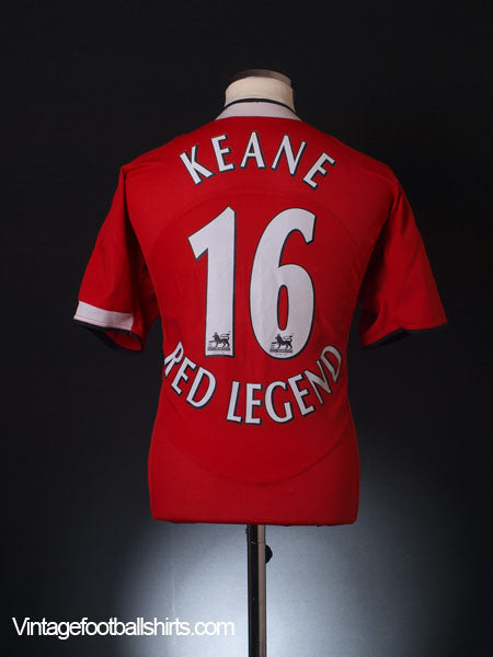 2004-06 Manchester United Home Shirt Keane Red Legend #16 M Football Shirt