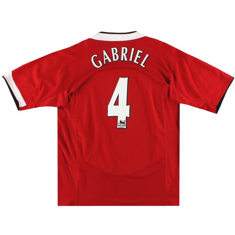 2004-06 Manchester United Nike Home Shirt Gabriel #4 XL Football Shirt