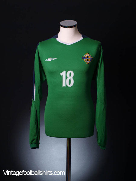 2004-06 Northern Ireland Match Issue Home Shirt #18 L/S XL Football Shirt