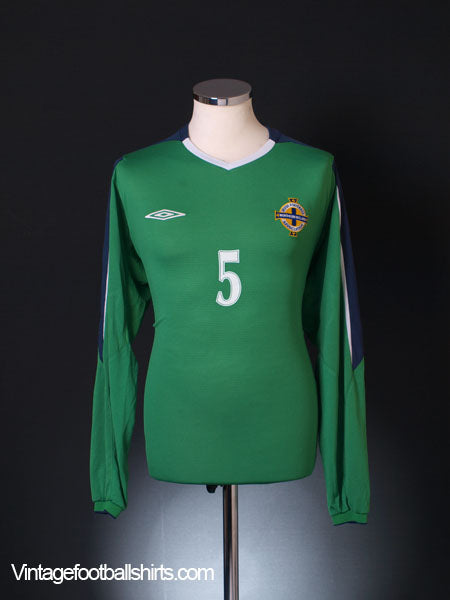 2004-06 Northern Ireland Player Issue Home Shirt #5 L/S XL Football Shirt