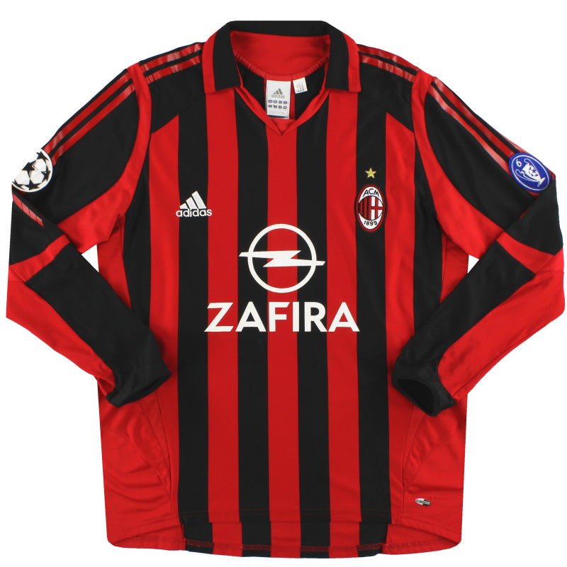 2005-06 AC Milan adidas CL Home Shirt L/S L Football Shirt