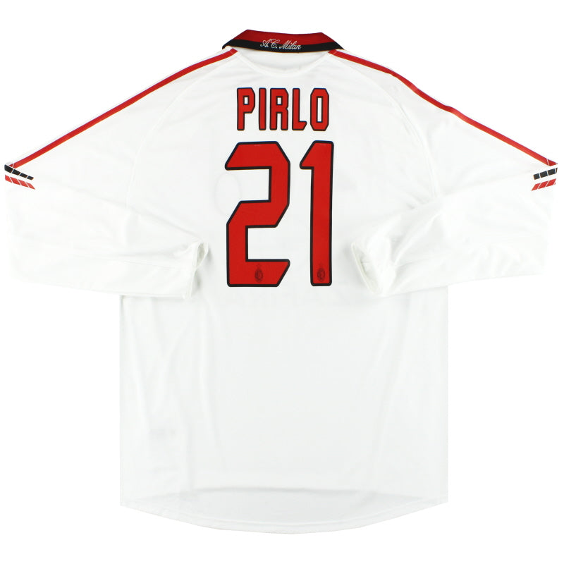 2005-06 AC Milan adidas Player Issue 'Formotion' Away Shirt Pirlo #21 L/S XL Football Shirt
