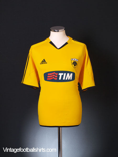 2005-06 AEK Athens Home Shirt M Football Shirt