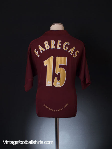 2005-06 Arsenal Highbury Home Shirt Fabregas #15 XL Football Shirt