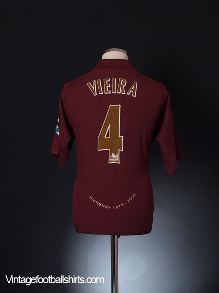 2005-06 Arsenal Commemorative Highbury Home Shirt Vieira #4 *BNWT* L Football Shirt