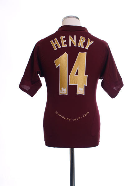 2005-06 Arsenal Commemorative Highbury Home Shirt Henry #14 XL Football Shirt