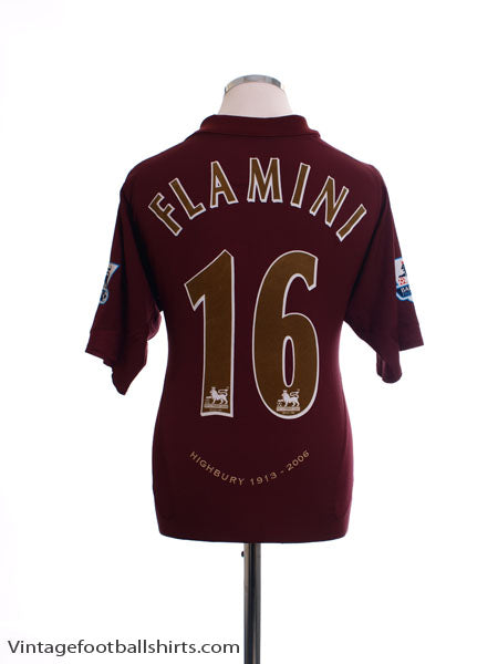 2005-06 Arsenal Commemorative Highbury Home Shirt Flamini #16 L Football Shirt