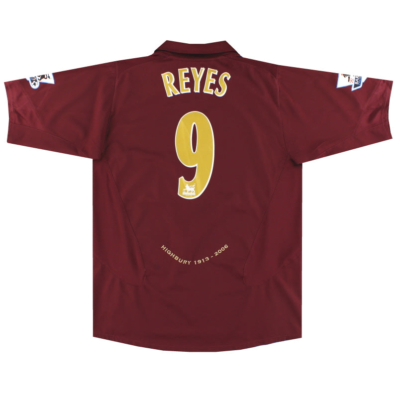 2005-06 Arsenal Highbury 'The Final Game' Home Shirt Reyes #9 L Football Shirt