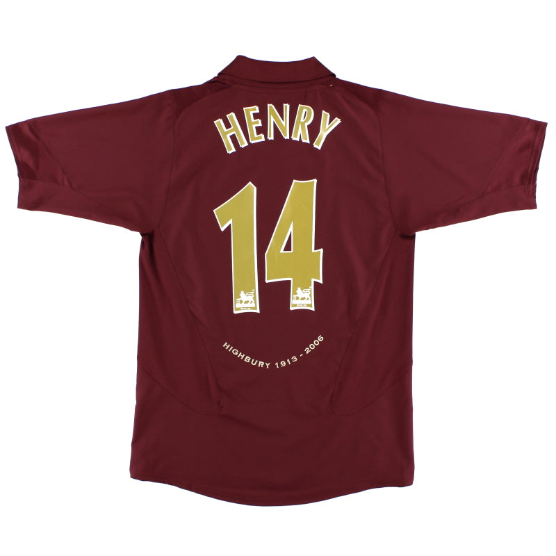 2005-06 Arsenal Highbury Home Shirt Henry #14 S Football Shirt