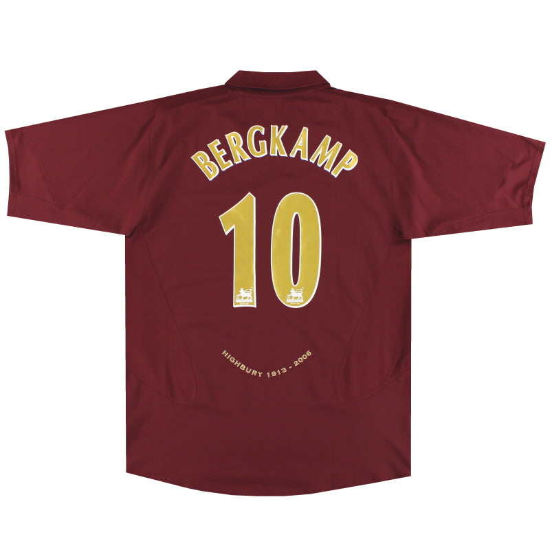 2005-06 Arsenal Highbury Nike Home Shirt Bergkamp #10 XL Football Shirt