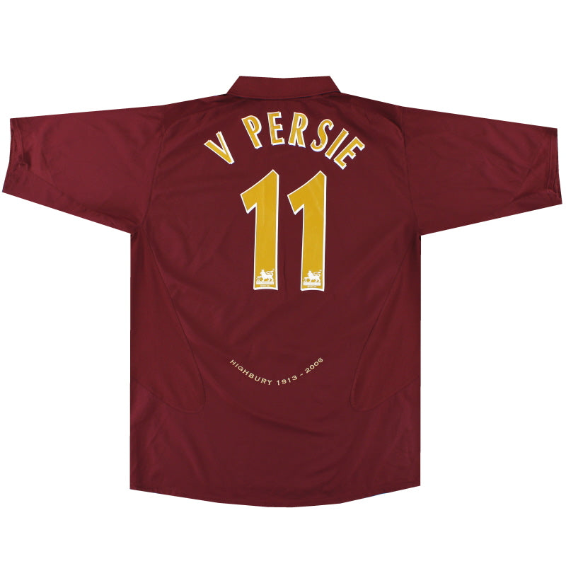 2005-06 Arsenal Highbury Nike Home Shirt v Persie #11 XL Football Shirt