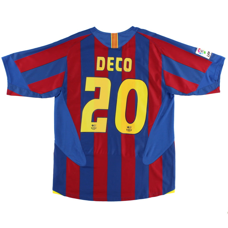 2005-06 Barcelona Home Shirt Deco #20 M Football Shirt